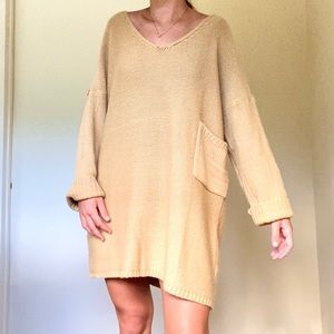 Light brown sweater dress